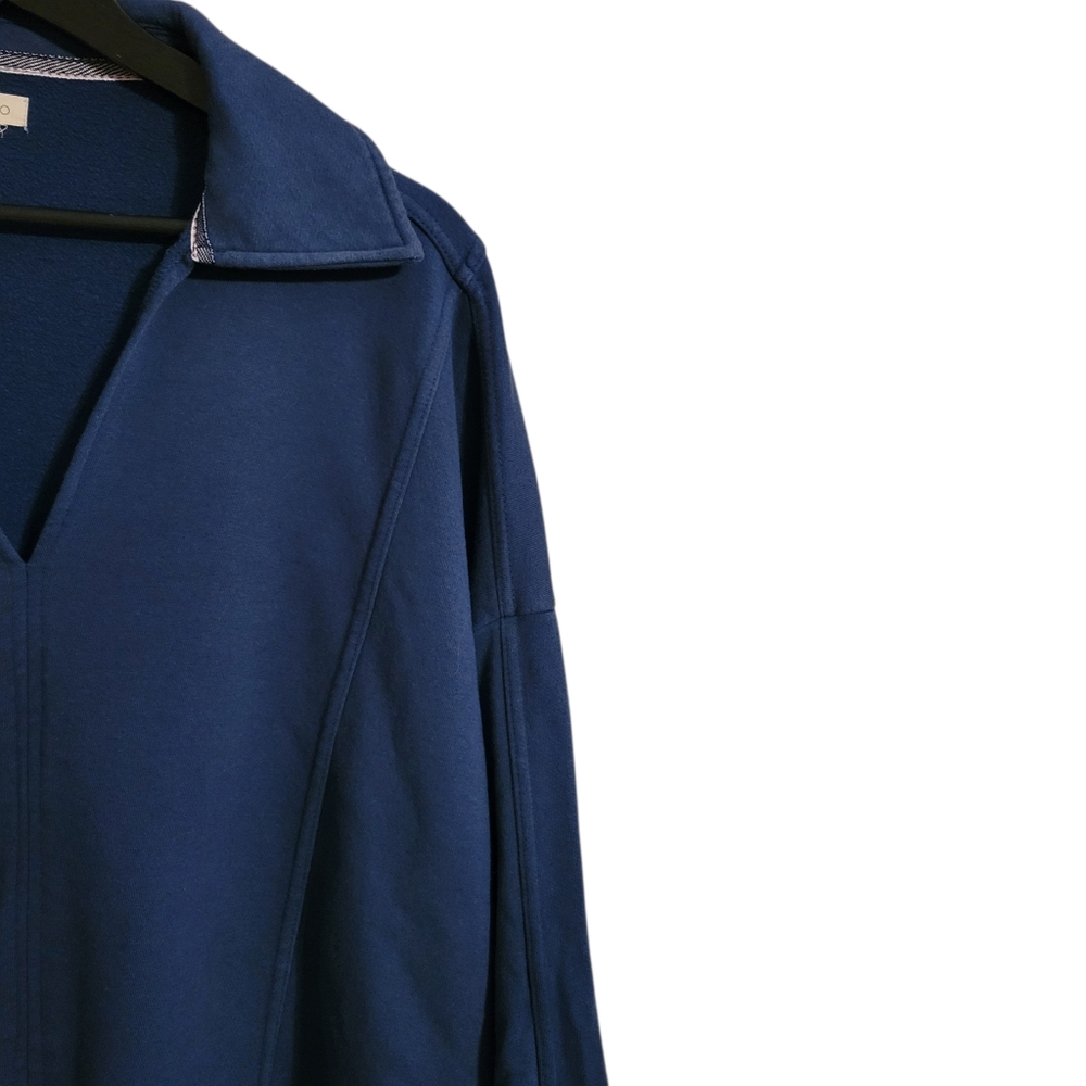Pilcro Anthropologie Blue Johnny Collar Sweatshirt - Picture 5 of 10